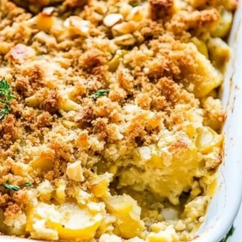 Squash Casserole with Stuffing Top