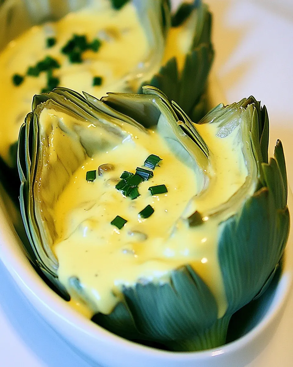 Steamed Artichokes with Caper Scallion Mayonnaise