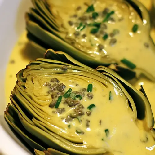 Steamed Artichokes with Caper Scallion Mayonnaise