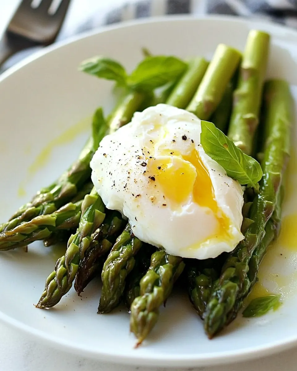 Steamed Asparagus with Poached Eggs