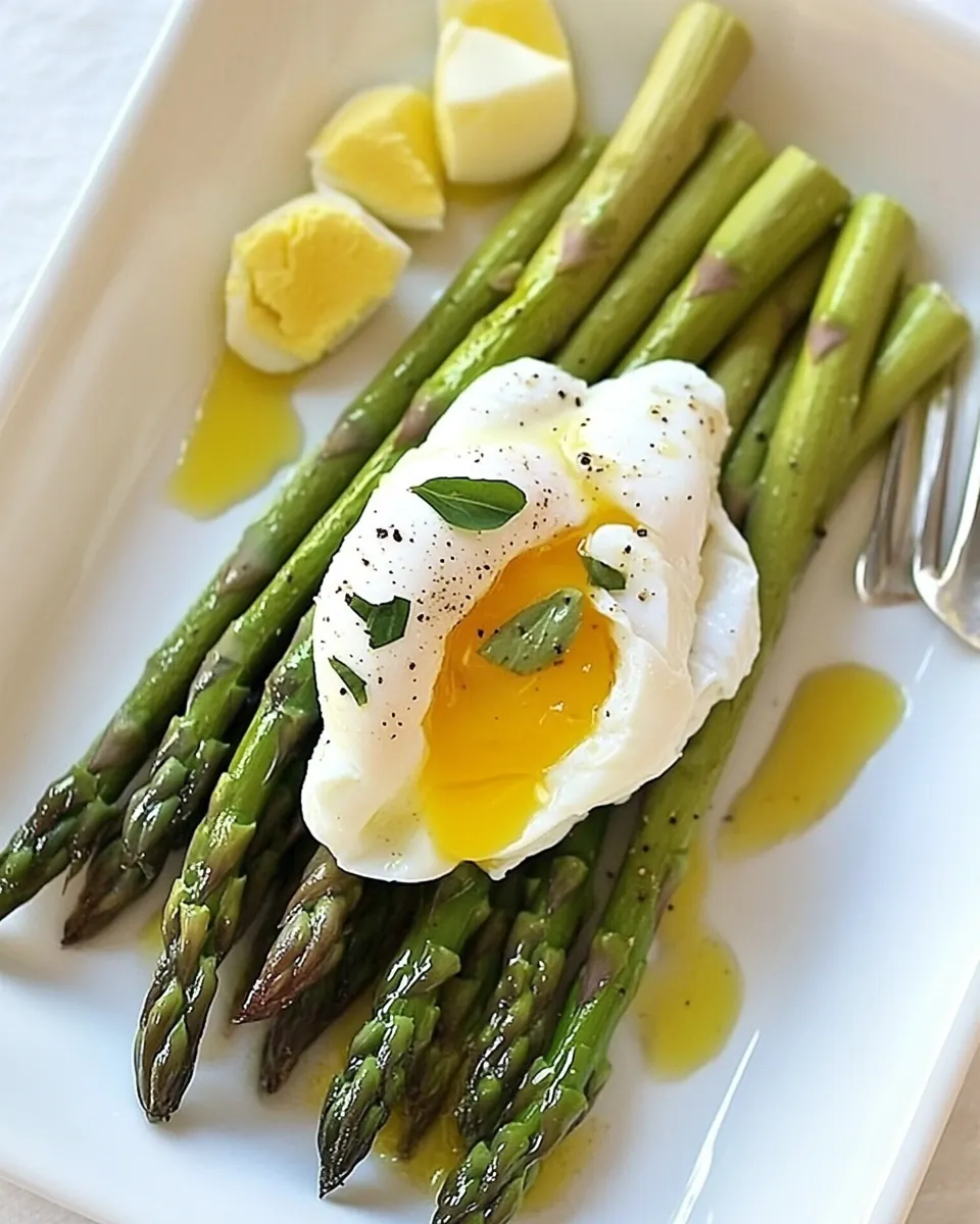 Steamed Asparagus with Poached Eggs
