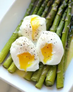 Steamed Asparagus with Poached Eggs