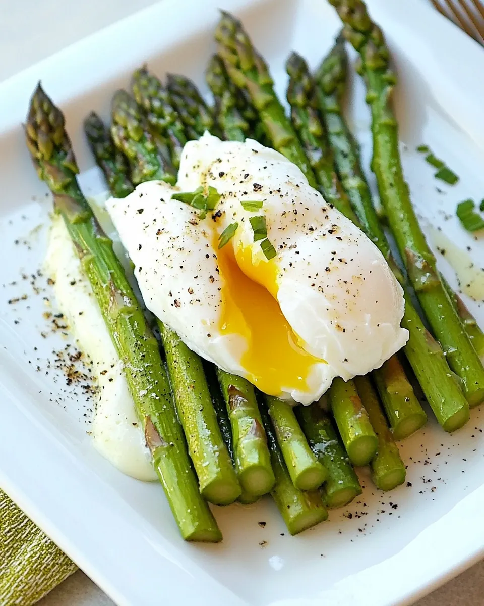 Steamed Asparagus with Poached Eggs
