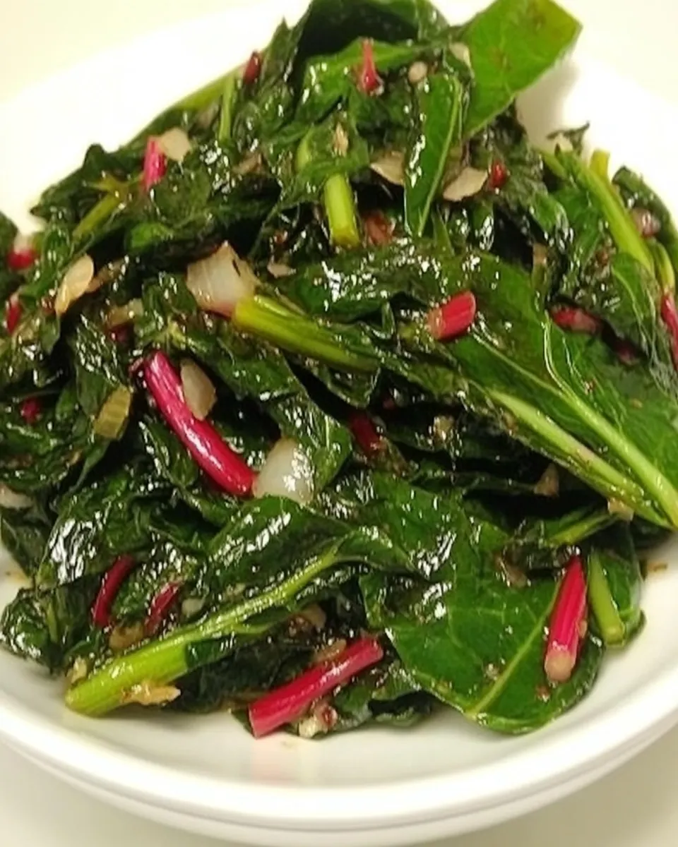 Stir Fried Radish Greens or Swiss Chard