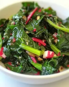 Stir Fried Radish Greens or Swiss Chard