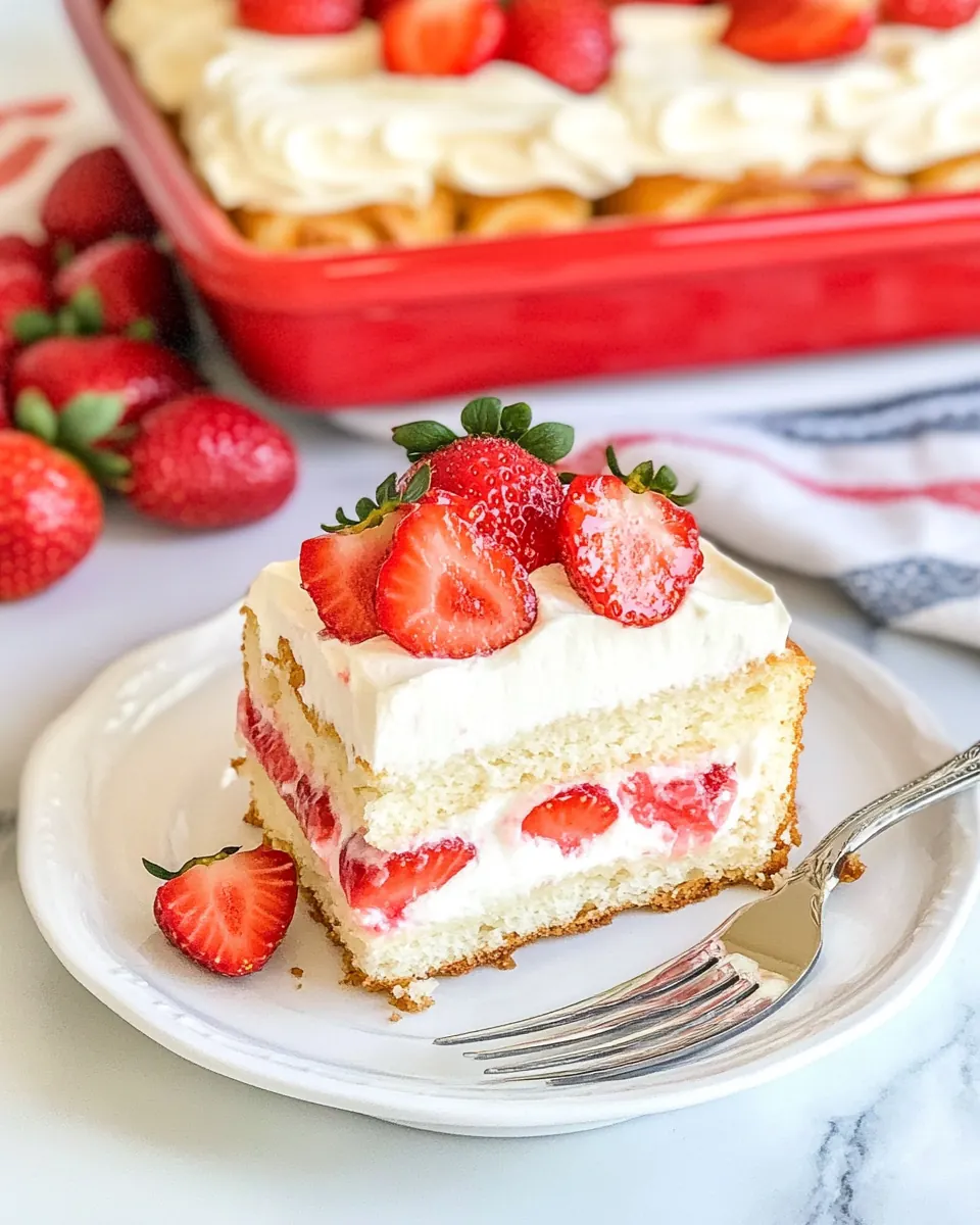Strawberries and Cream Eclair Cake