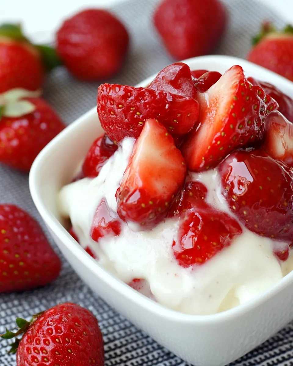 Strawberries in Balsamic Yogurt Sauce