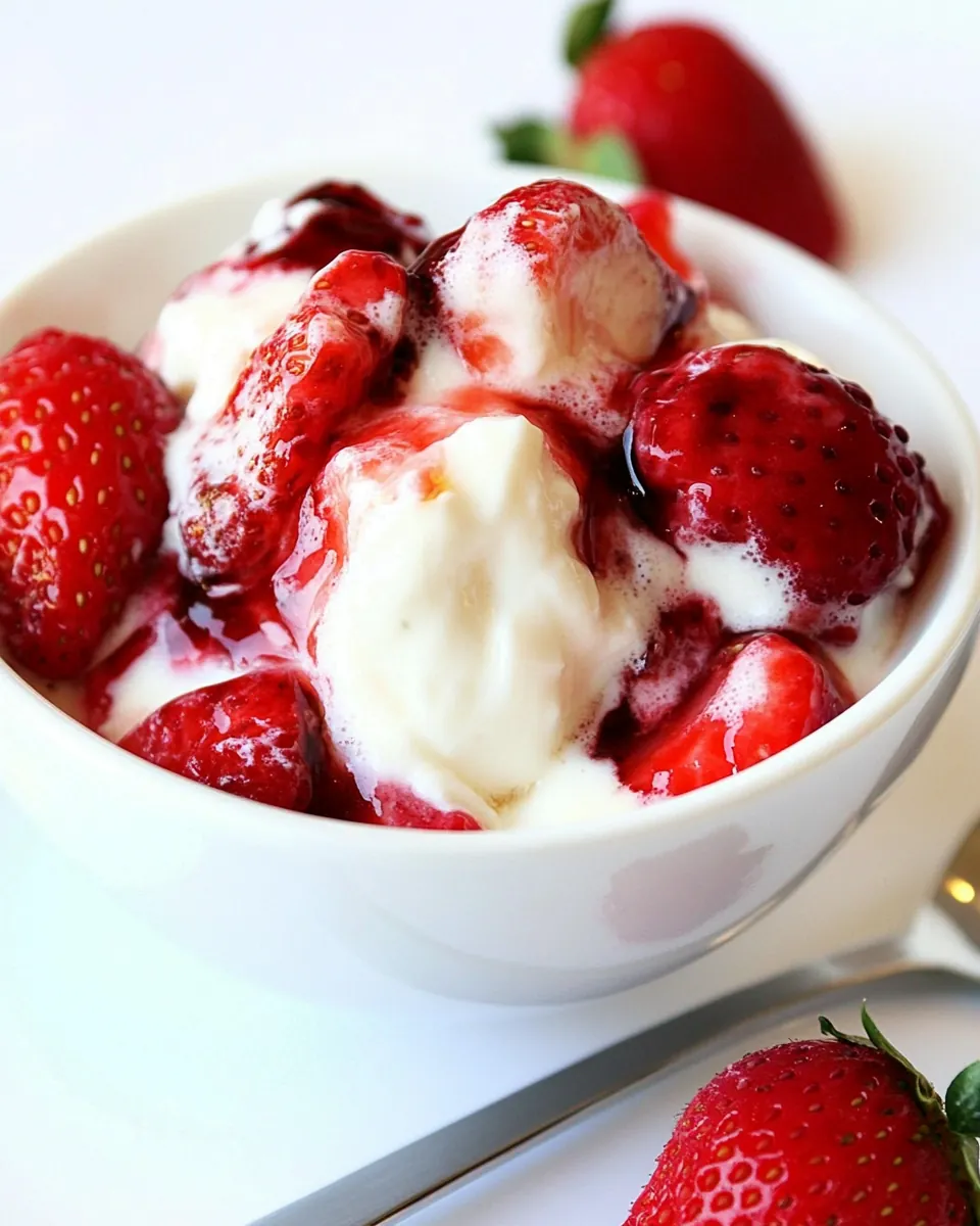 Strawberries in Balsamic Yogurt Sauce