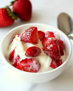 Strawberries in Balsamic Yogurt Sauce