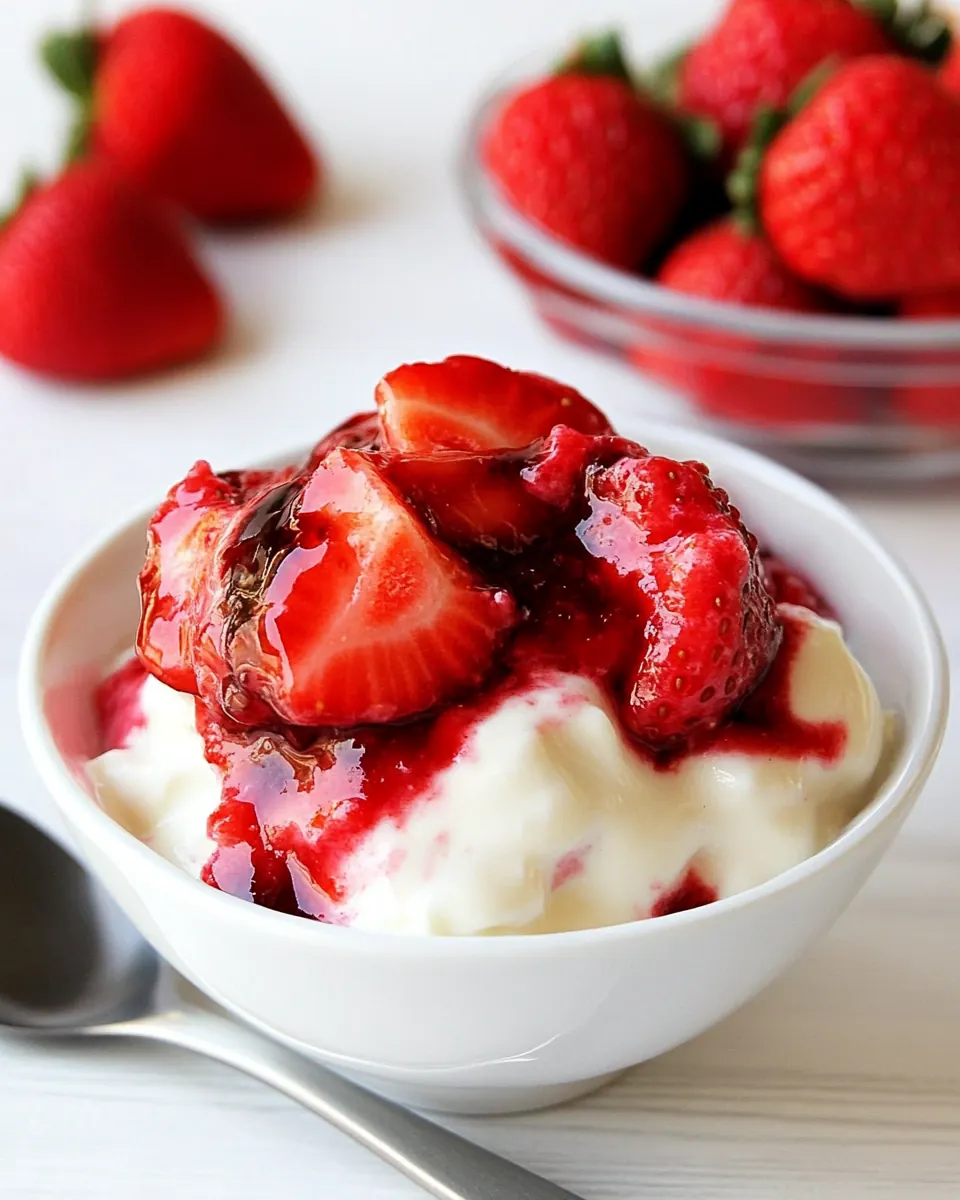 Strawberries in Balsamic Yogurt Sauce