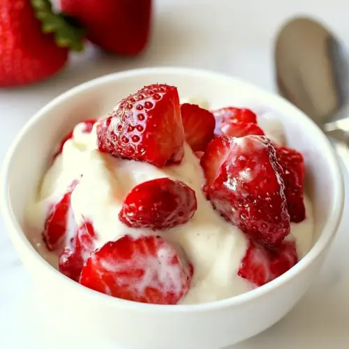 Strawberries in Balsamic Yogurt Sauce