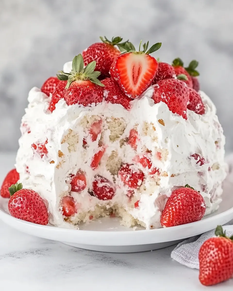 Strawberry Angel Food Cake