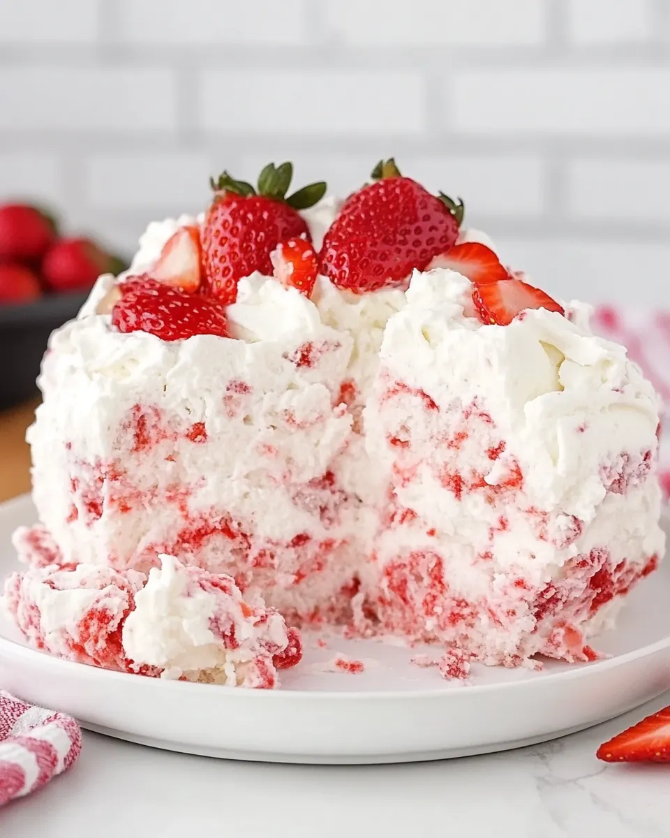 Strawberry Angel Food Cake
