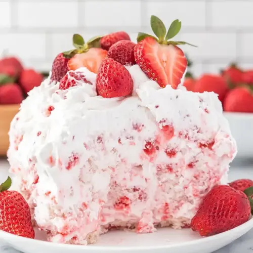 Strawberry Angel Food Cake