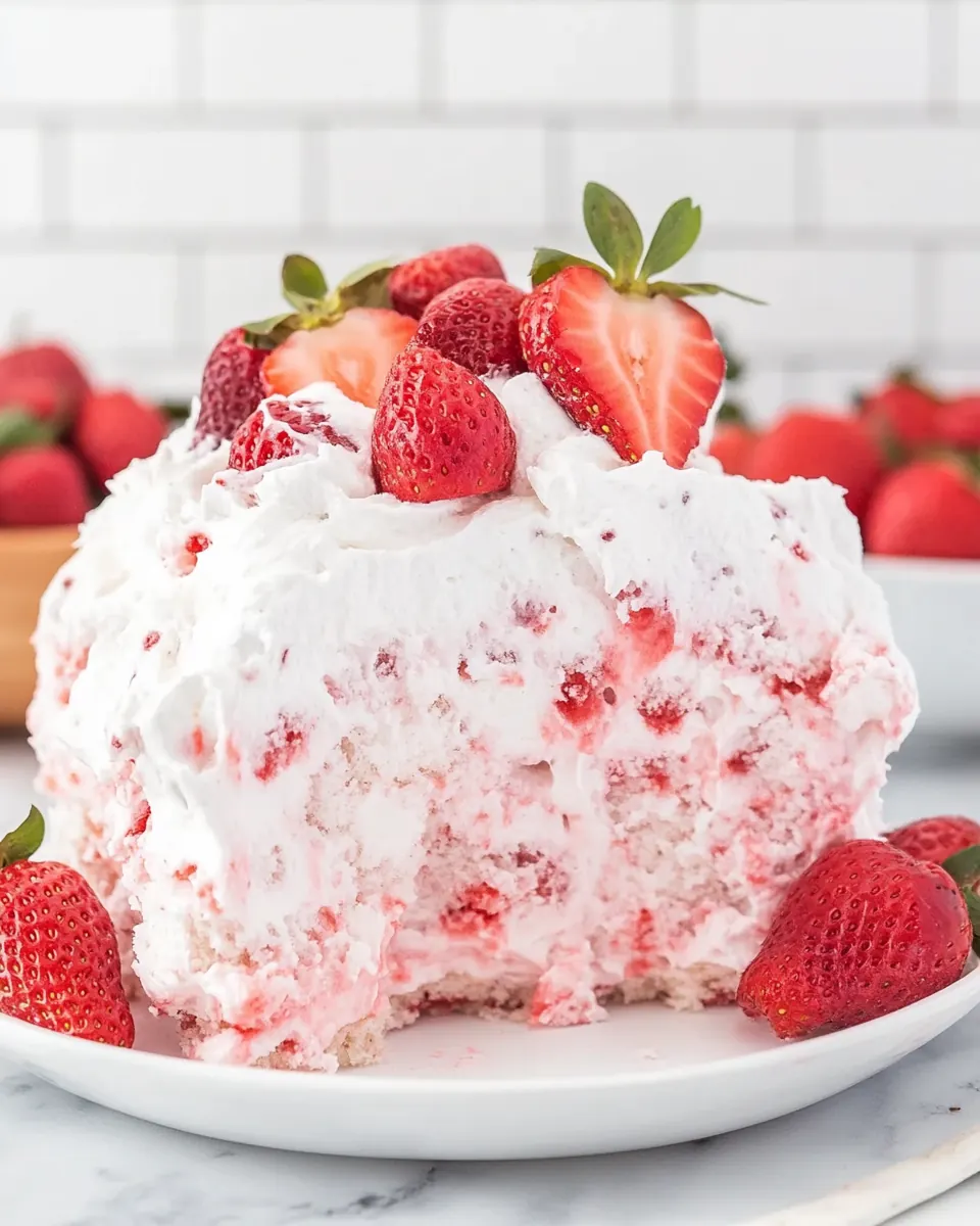 Strawberry Angel Food Cake