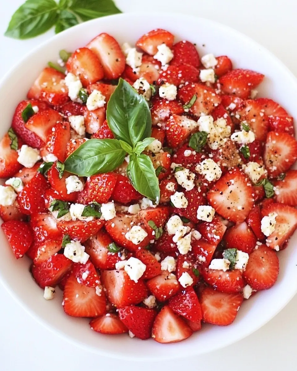 Strawberry Balsamic Salad with Basil and Feta