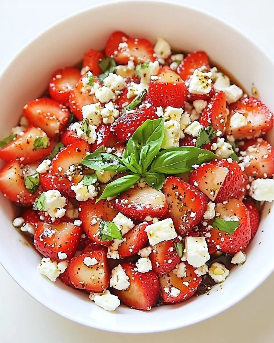 Strawberry Balsamic Salad with Basil and Feta