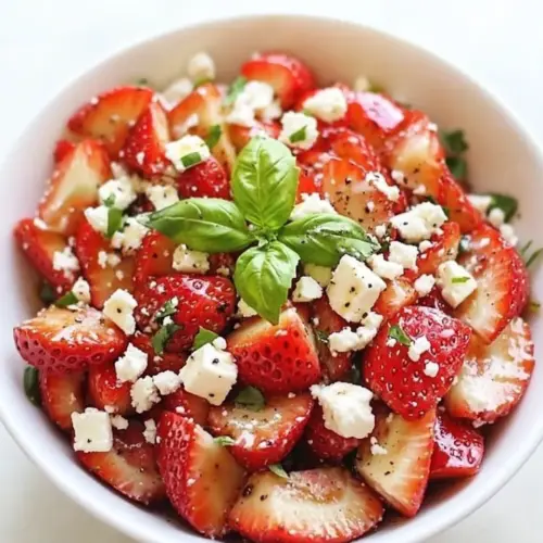 Strawberry Balsamic Salad with Basil and Feta