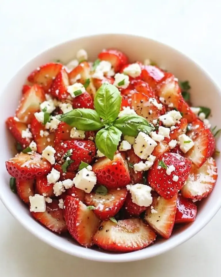 Strawberry Balsamic Salad with Basil and Feta