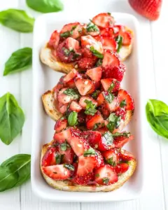 Strawberry Basil Bruschetta