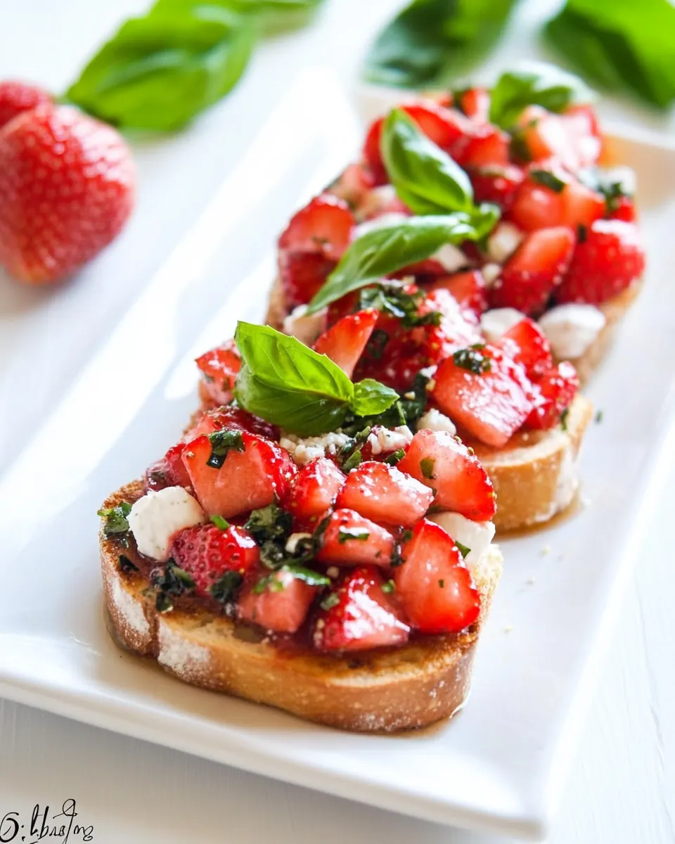 Strawberry Basil Bruschetta