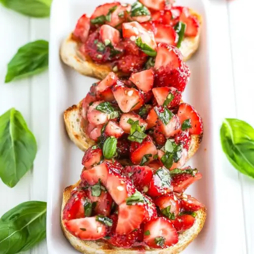 Strawberry Basil Bruschetta