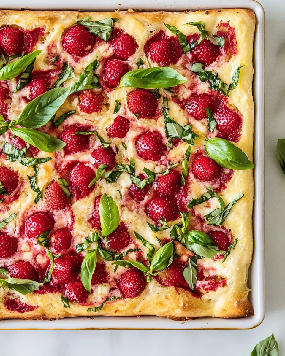 Strawberry Basil Focaccia Bread