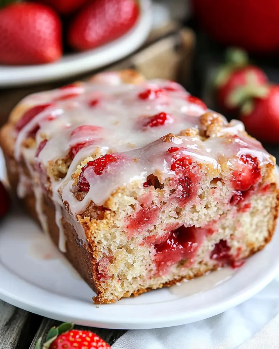 Strawberry Bread With Glaze