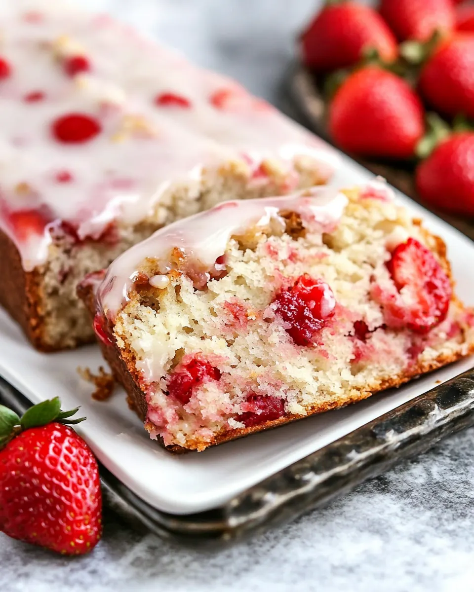 Strawberry Bread With Glaze