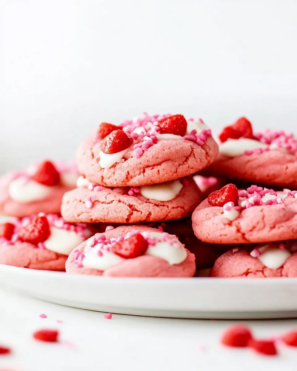 Strawberry Cake Mix Cookies