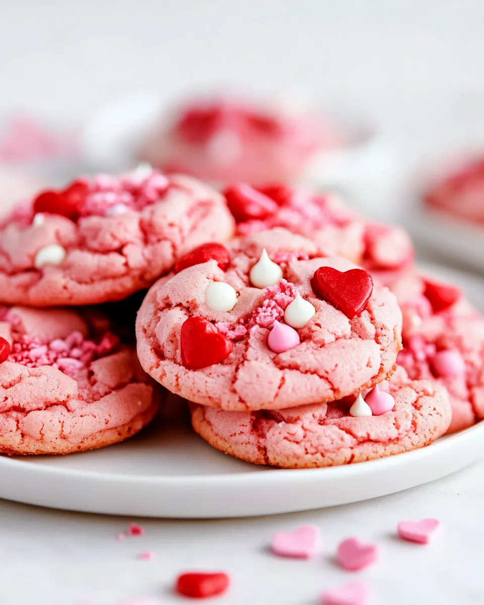 Strawberry Cake Mix Cookies