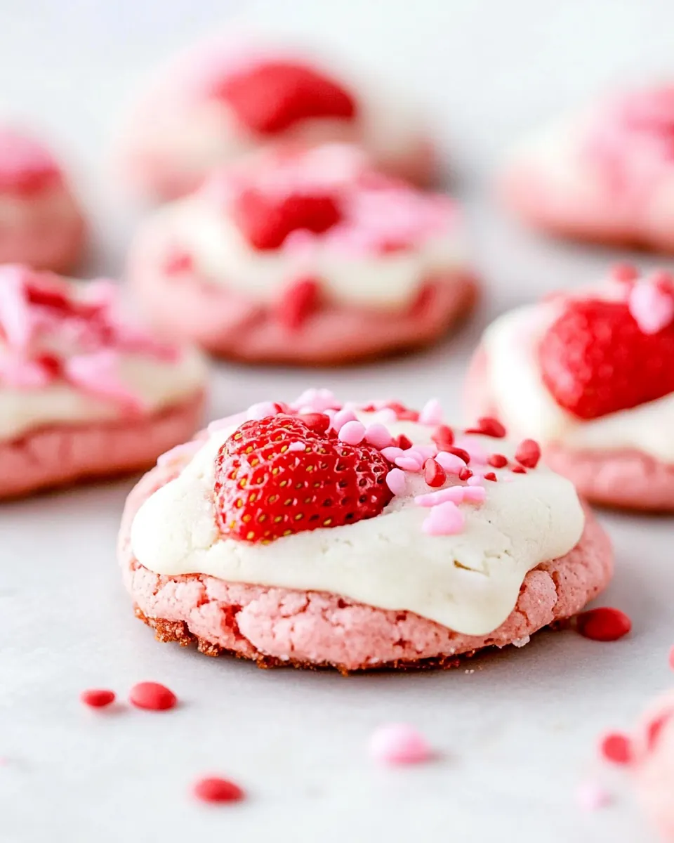 Strawberry Cake Mix Cookies