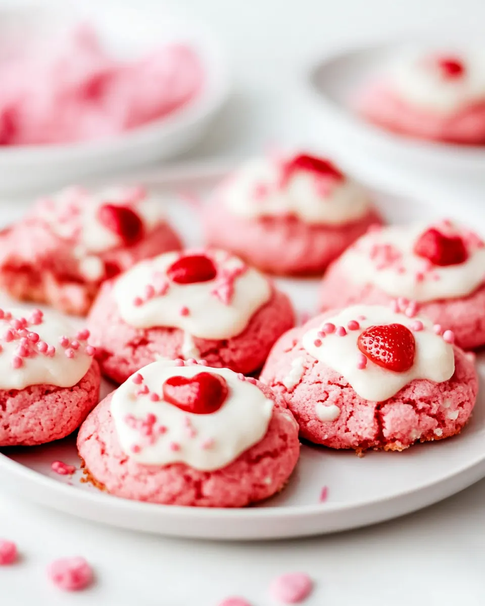 Strawberry Cake Mix Cookies