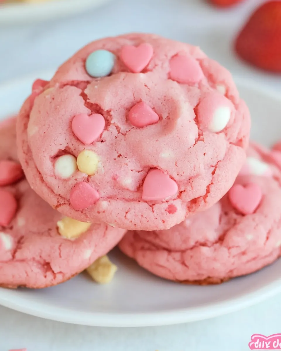 Strawberry Cake Mix Cookies