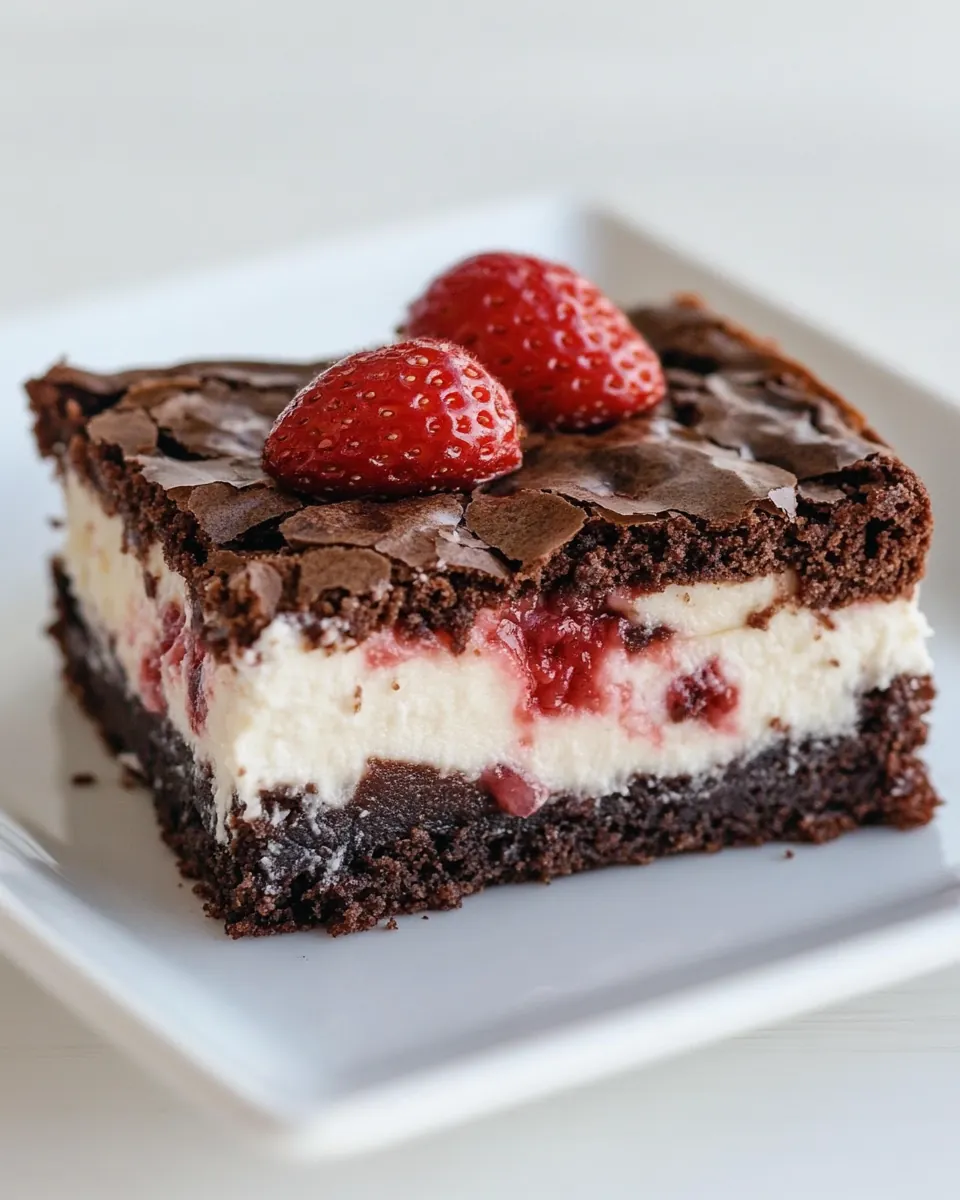 Strawberry Cheesecake Brownies