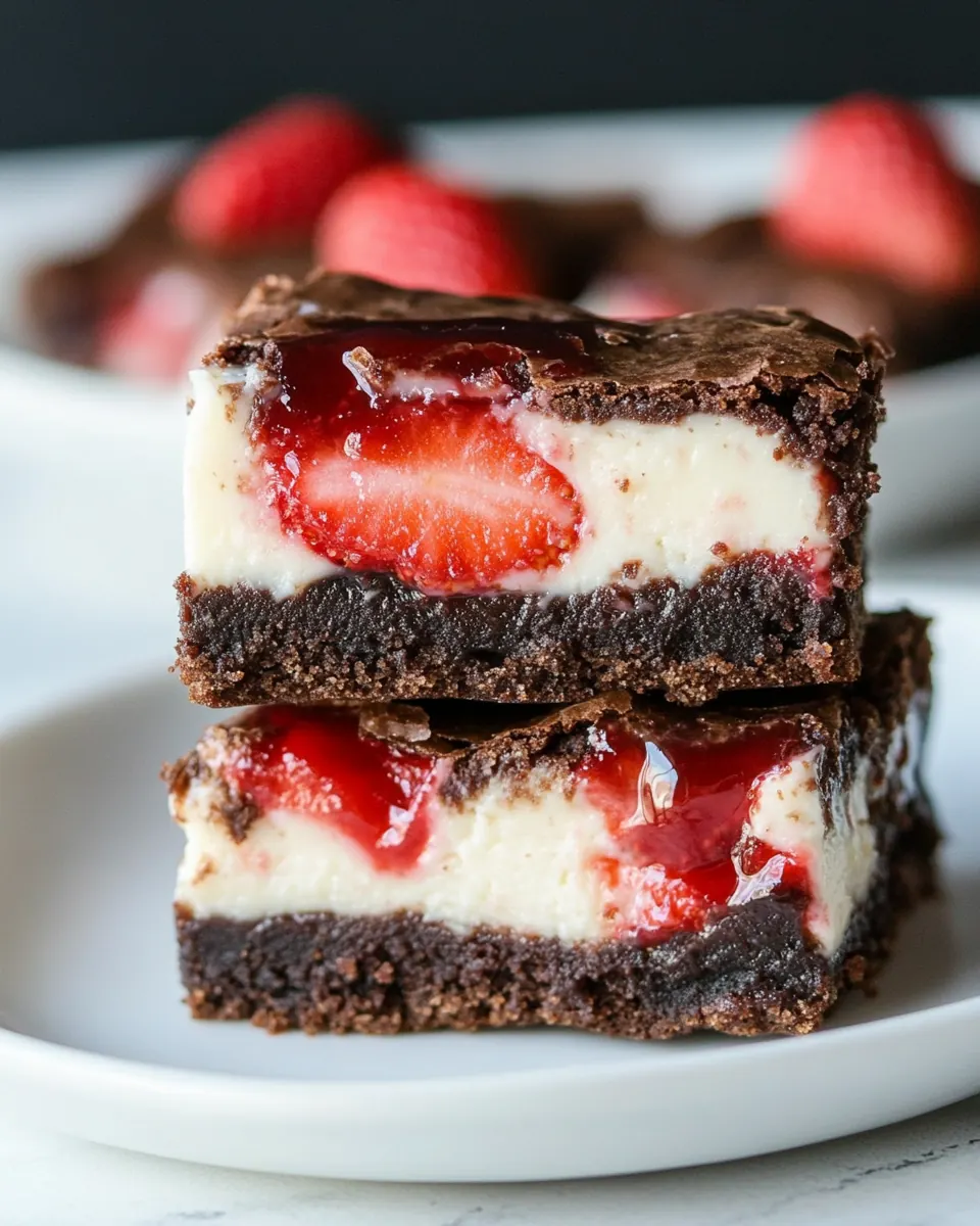 Strawberry Cheesecake Brownies