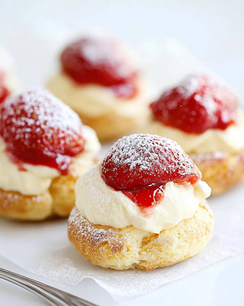 Strawberry Cheesecake Cream Puffs