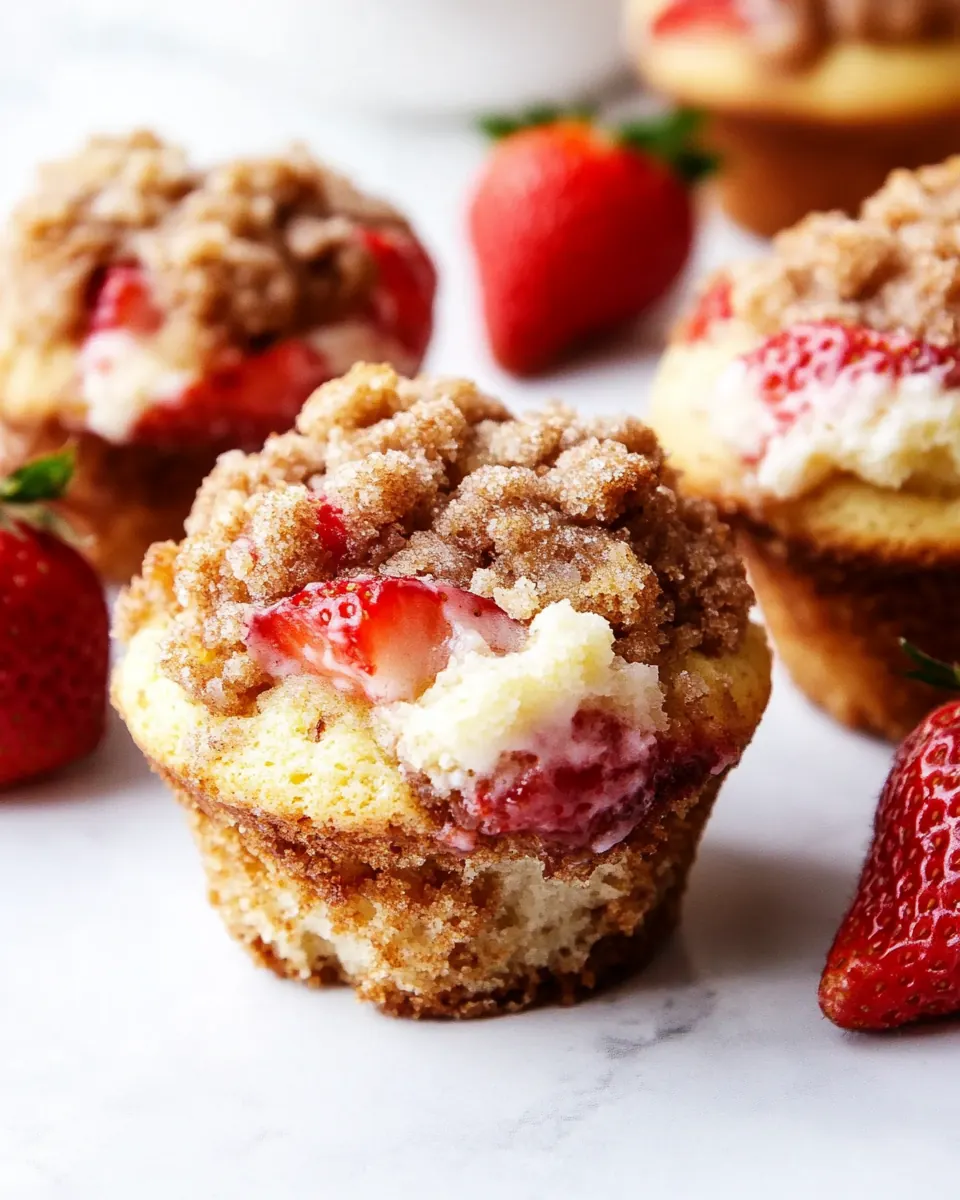Strawberry Cheesecake Streusel Muffins