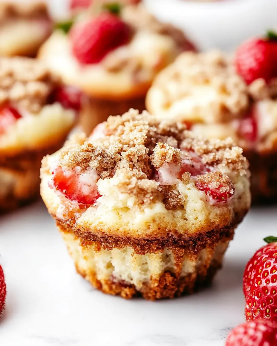 Strawberry Cheesecake Streusel Muffins