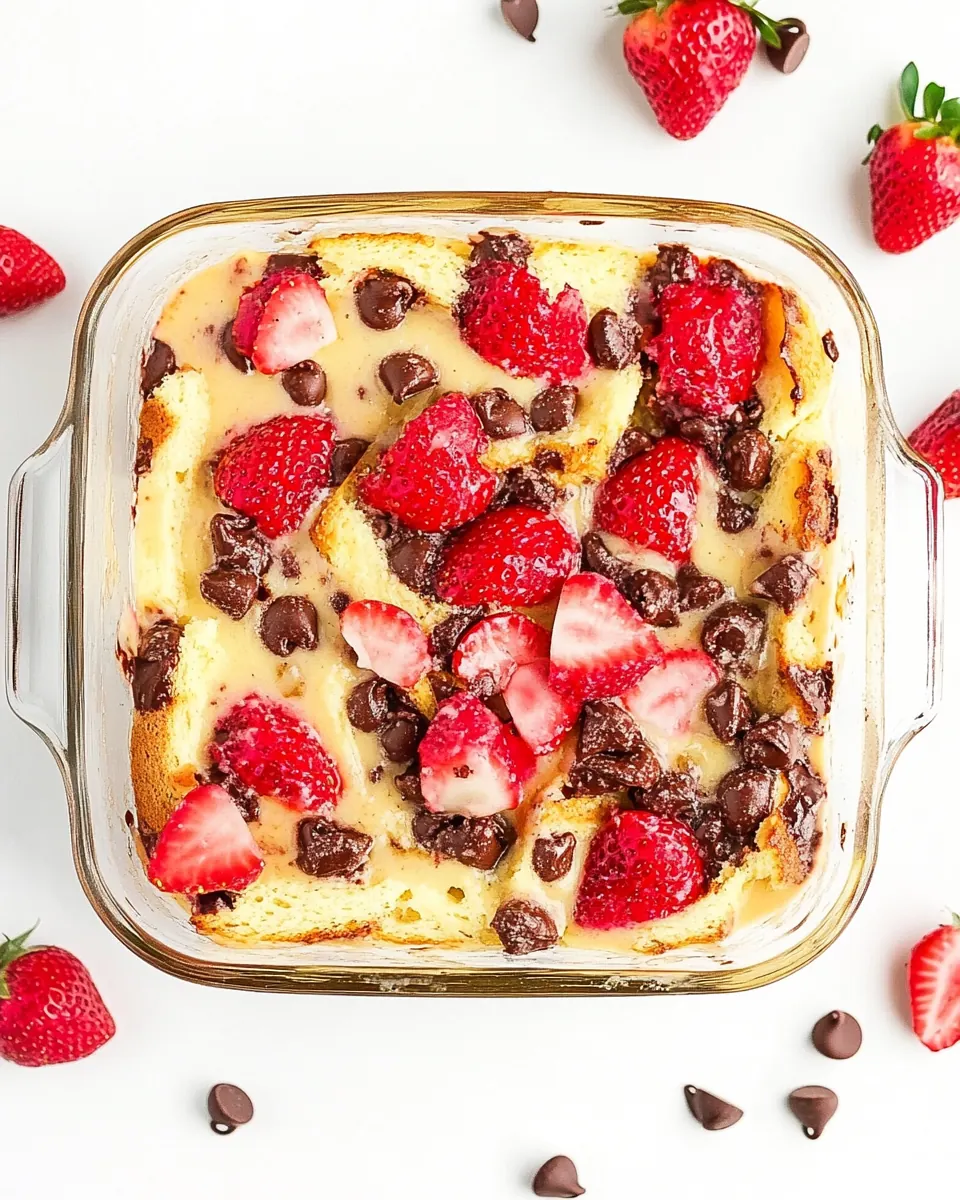 Strawberry Chocolate Chip Bread Pudding