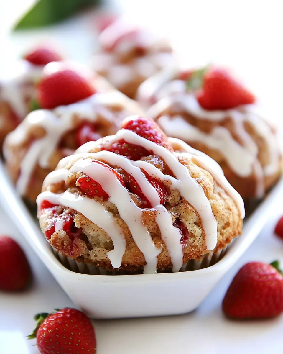 Strawberry Cinnamon Roll Muffins