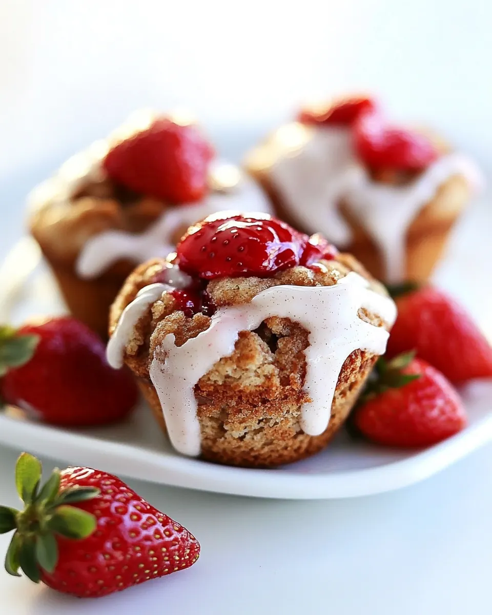 Strawberry Cinnamon Roll Muffins