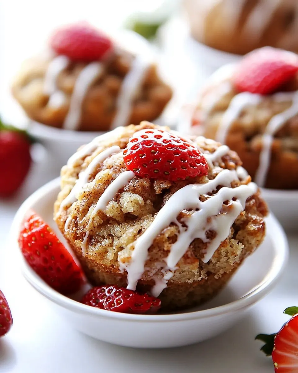 Strawberry Cinnamon Roll Muffins