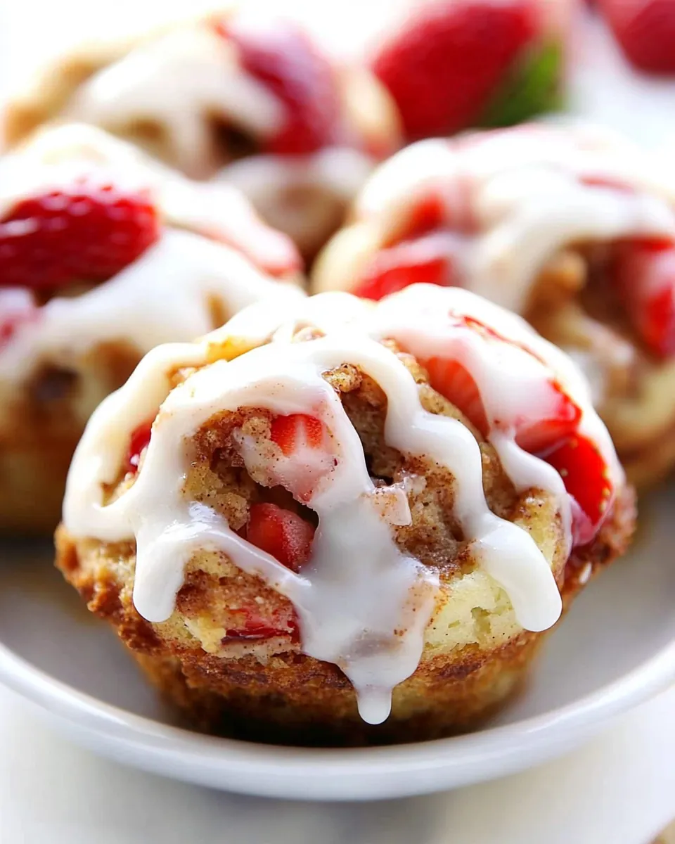 Strawberry Cinnamon Roll Muffins