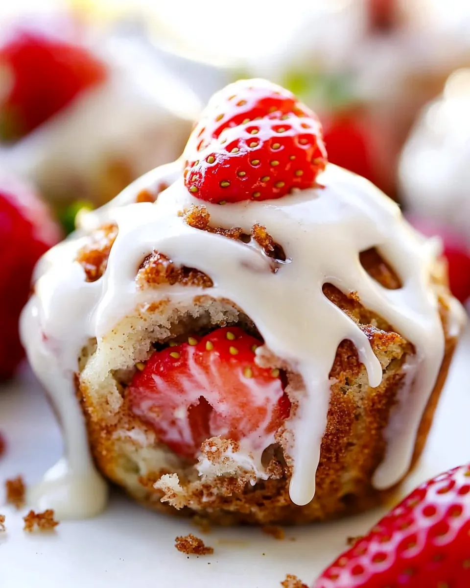 Strawberry Cinnamon Roll Muffins