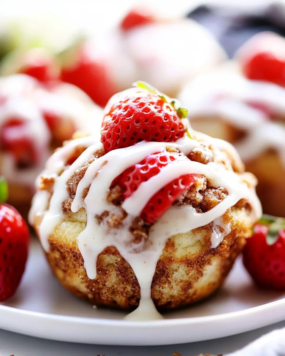 Strawberry Cinnamon Roll Muffins