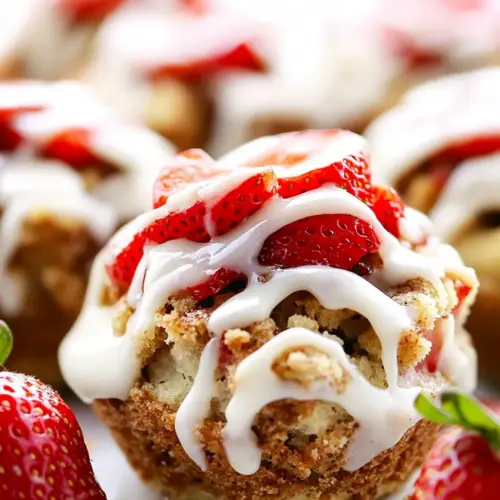 Strawberry Cinnamon Roll Muffins