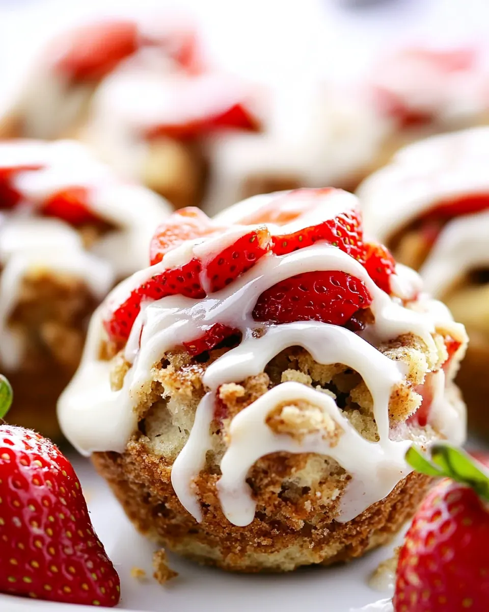 Strawberry Cinnamon Roll Muffins