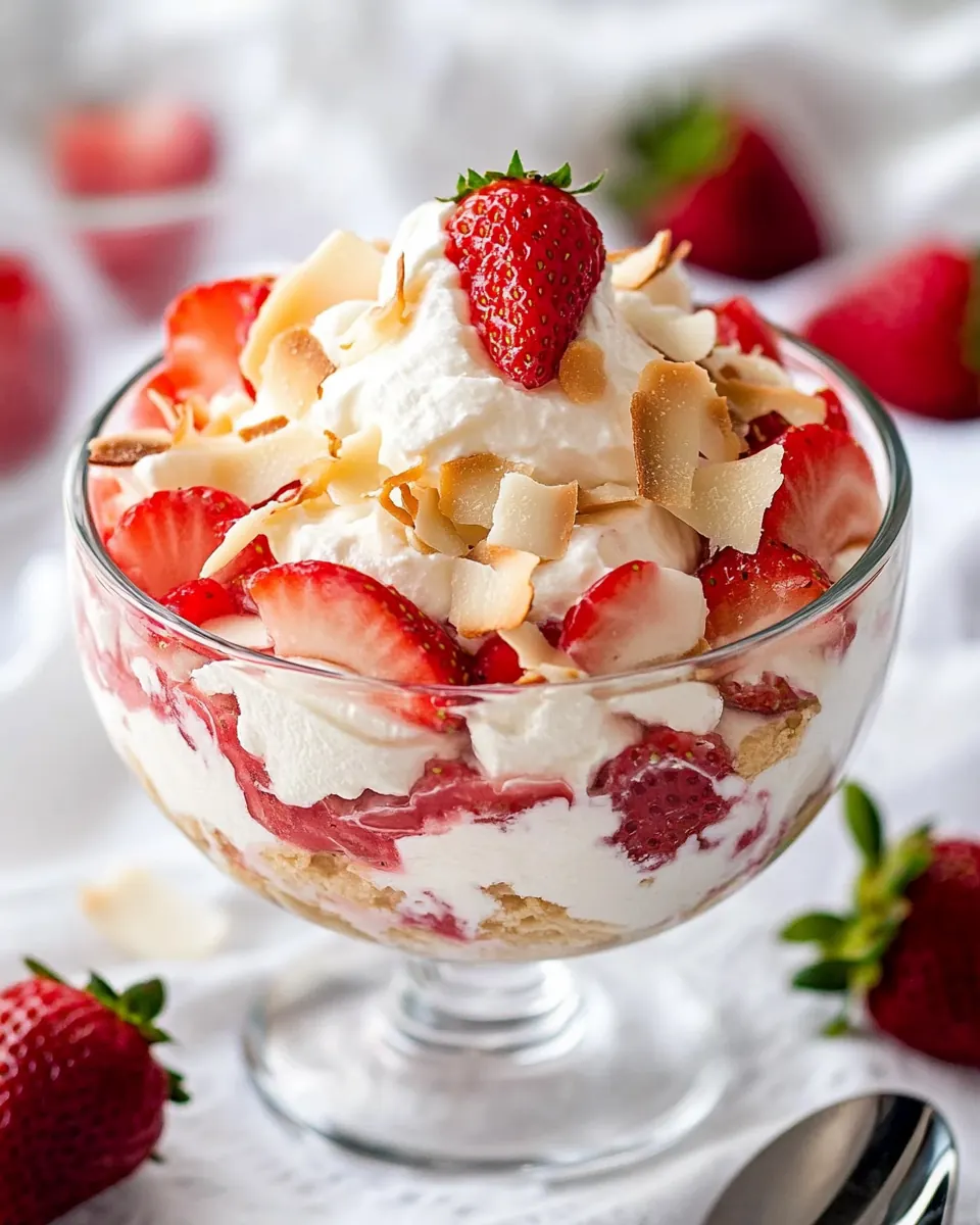 Strawberry Coconut Cheesecake Salad