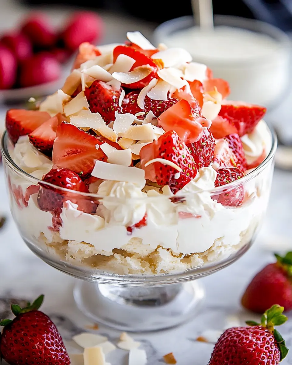 Strawberry Coconut Cheesecake Salad